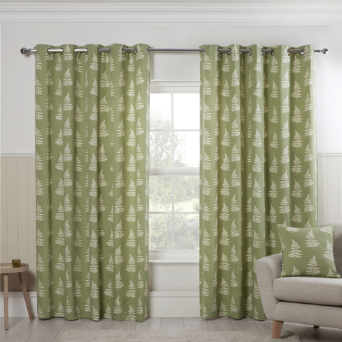 Esher Eyelet, Green - Ready Made Curtains - Image 3